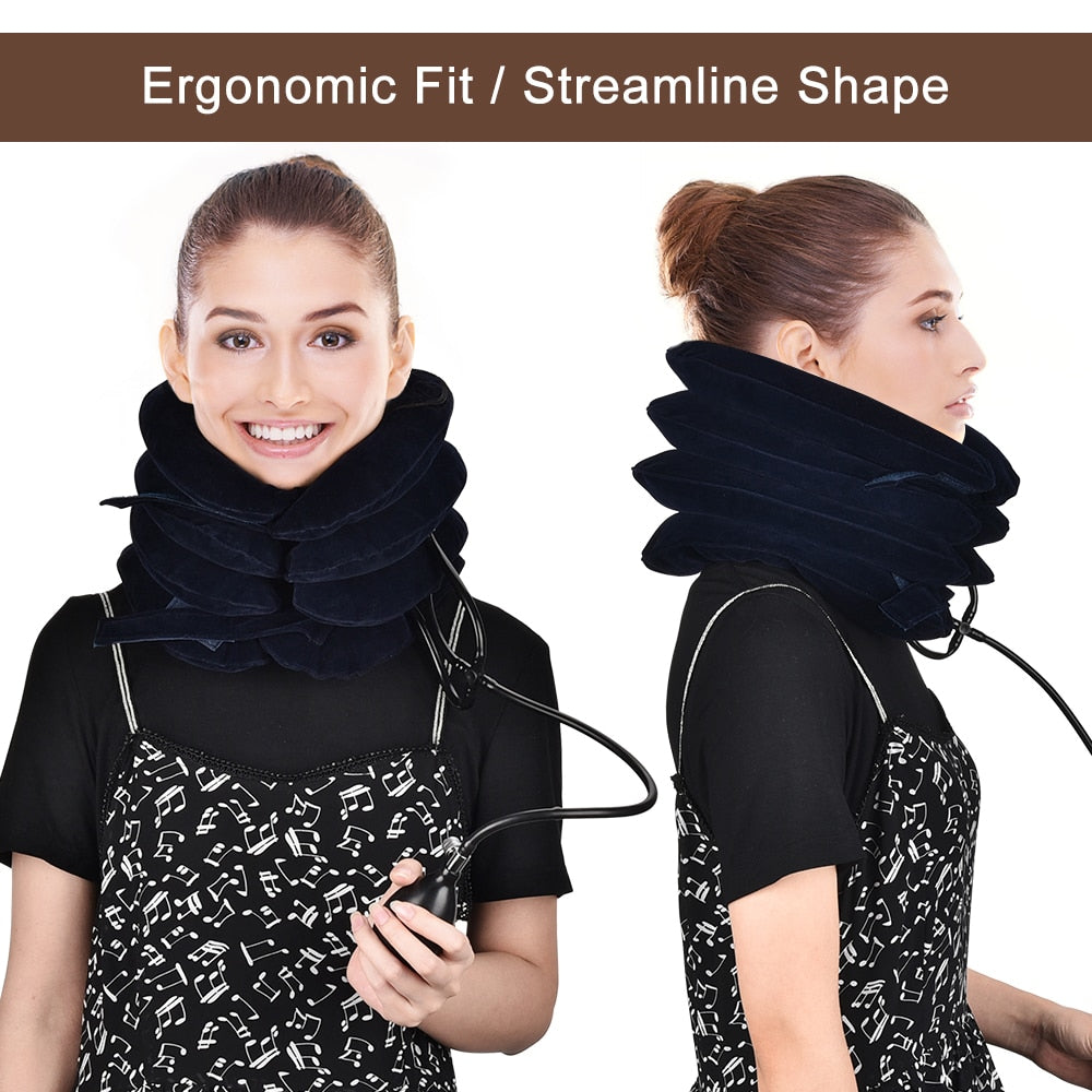 Neck Massager 3/4 Layer Inflatable Air Cervical Neck Traction Support
